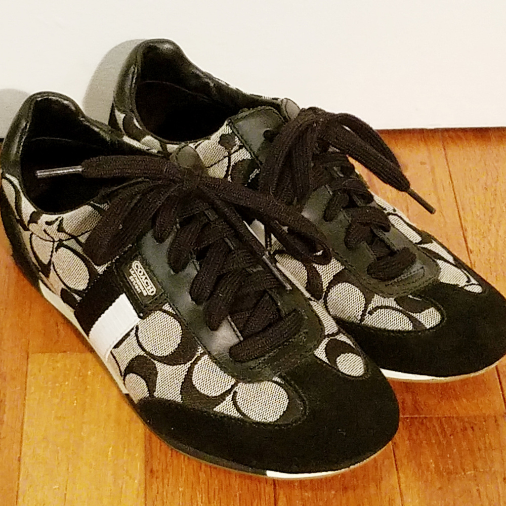 COACH Joss Monogram Tennis Sneakers Leather 7.5